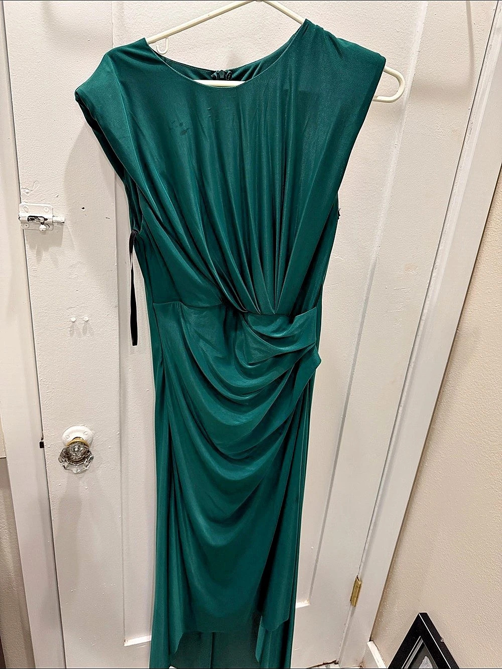 Premier Amour Ruched Maxi Dress in Green Size 6